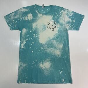 American Apparel Men’s “Nomadic” Tie-dye Splatter Shirt Teal Blue Graphic Small